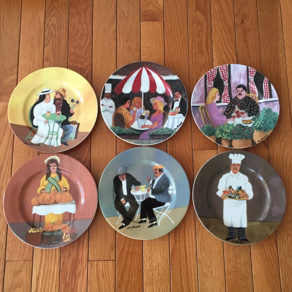 6 GUY BUFFET Luncheon Salad Canapé Plates Dessert